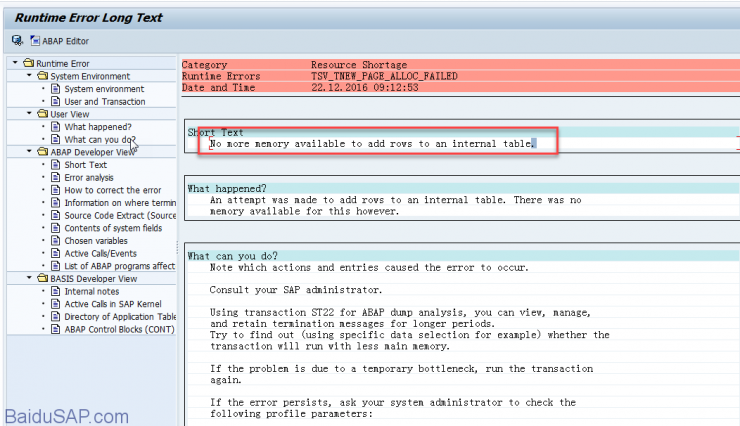 dump-no-more-memory-available-to-add-rows-to-an-internal-table-sap